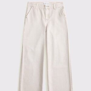 Abercrombie Kids Khaki High Rise Ultra Wide Leg Jeans – Size 7/8 (Short Length)